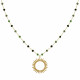 Collier Plaqué Or Soleil de Billes Ajouré et Perles Facettées Rubis Zoïsite