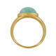Bague Plaqué Or Large Demi Perle d' Amazonite