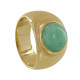 Bague Plaqué Or Large Demi Perle d' Amazonite