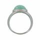 Bague Argent Rhodié Large Demi Perle d'Amazonite
