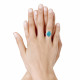 Bague Argent Ovale de Turquoise