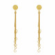 Boucles d'Oreilles Laiton Doré Long Fils Pendant et Anneaux