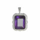 Pendentif Argent Rectangle d'Améthyste