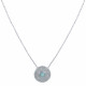 Collier Chaine Argent Médaille Ronde et Demi Perle de Larimar