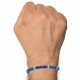 Bracelet Lien Homme Perles Plates Kingman Turquoise et Lapis Lazuli