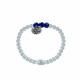 Bague Argent Elastique Bille et Trois Perles de Lapis Lazuli Facettée