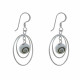 Boucles d'Oreilles Argent Deux Cercles et Oeil de Ste Lucie Rond