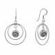 Boucles d'Oreilles Argent Deux Cercles et Oeil de Ste Lucie Rond