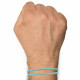 Bracelet Homme Double Tour Bicolore Cuir Tréssé Rond pour Poignet 19cm