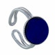 Bague Argent Rond Dentelé Lapis Lazuli