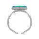 Bague Argent Rond Dentelé Turquoise