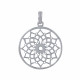 Pendentif Argent Rond Fleur Dentelle Ajourée