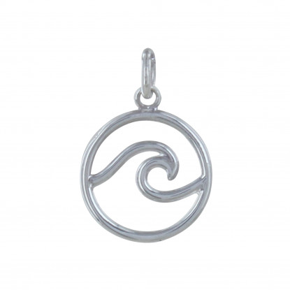 Pendentif Argent Rond Vague Ajourée