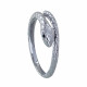 Bague Argent Serpent Fin Strass Noir