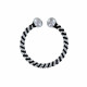 Bague Argent Corde Deux Perles
