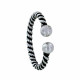 Bague Argent Corde Deux Perles