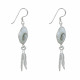 Boucles d'Oreilles Argent Oeil de Sainte Lucie et Deux Petites Plumes