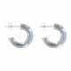 Boucles d'Oreilles Argent Demi Créoles Rondes