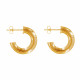 Boucles d'Oreilles Argent Doré Demi Créoles Rondes