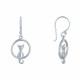 Boucles d'Oreilles Argent Anneau et Silhouette de Chat