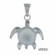 Pendentif Argent Tortue et Oeil de Sainte Lucie Rond