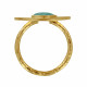 Bague Plaqué Or Médaille Ronde et Demi Perle de Larimar