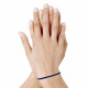 Bracelet Femme Tresse Plate en Cuir Mat Femoir Aimanté Métal Argenté
