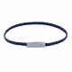 Bracelet Femme Tresse Plate en Cuir Mat Femoir Aimanté Métal Argenté
