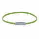 Bracelet Femme Tresse Plate en Cuir Mat Femoir Aimanté Métal Argenté