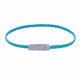 Bracelet Femme Tresse Plate en Cuir Mat Femoir Aimanté Métal Argenté