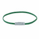 Bracelet Femme Tresse Plate en Cuir Mat Femoir Aimanté Métal Argenté