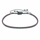 PHOTO A VE Bracelet Perles Grises Lien Tréssé Fuchsia et Gris Foncé