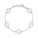 PHOTO A VE Bracelet Argent Cinq Hexagones d'Agate Blanche Facetté