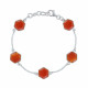 PHOTO A VE Bracelet Argent Cinq Hexagones d'Agate Rouge Facetté