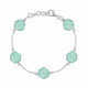 PHOTO A VE Bracelet Argent Cinq Hexagones de Calcédoine Vert d'Eau Facetté