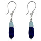 Boucles d'Oreilles Argent Galet de Lapis Lazuli et Pépite de Larimar