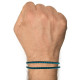 Bracelet Homme Double Tour Bicolore Cuir Tréssé Rond pour Poignet 19cm