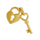 Collier Plaqué Or Breloques Cadenas Coeur et Clé