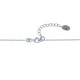 Collier Chaine Argent Rhodié Cinq Perles de Larimar et Quatre Diamants Noirs Facettées