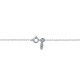 Collier Chaine Argent Rhodié Quatre Perles Facettées de Labradorite et Un Diamant Noir Facettée