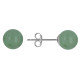 Boucles d'Oreilles Clou Argent Rhodié et Perles d'Aventurine 8 mm