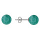 Boucles d'Oreilles Clou Argent Rhodié et Perles d'Amazonite 8 mm