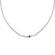 Collier Chaine Argent Rhodié Quatre Perles Facettées de Labradorite et Un Diamant Noir Facettée