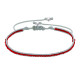 PHOTO Bracelet Perles Rouges Lien Tréssé Gris Clair