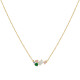 Collier Plaqué Or 5 Strass Ovale et Ronds