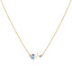 Collier Plaqué Or 5 Strass Ovale et Ronds