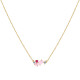 Collier Plaqué Or 5 Strass Ovale et Ronds