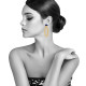 Boucles d'Oreilles Laiton Doré Petit Disque Coloré et Grand Ovale Ajouré
