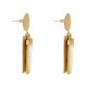 Boucles d'Oreilles Laiton Doré Disque et Rectangles Coloré