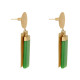 Boucles d'Oreilles Laiton Doré Disque et Rectangles Coloré